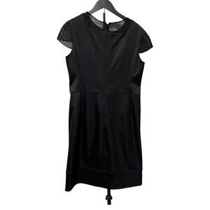J. Mendel Cocktail Dress Sz 12 - Black Midi Short Sleeve Like New